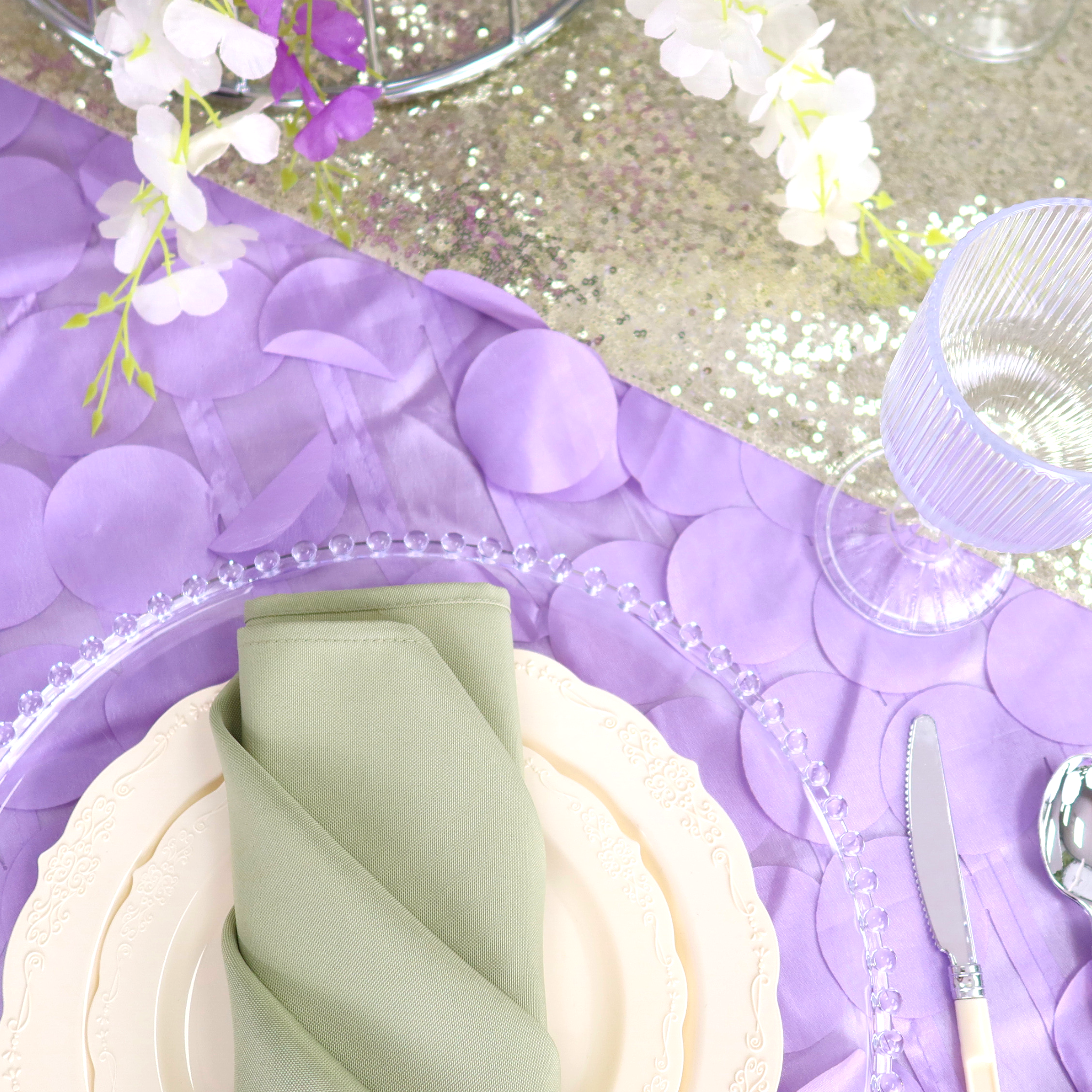 Efavormart 12 Pcs 13" Gold Beaded Round Charger Plates For