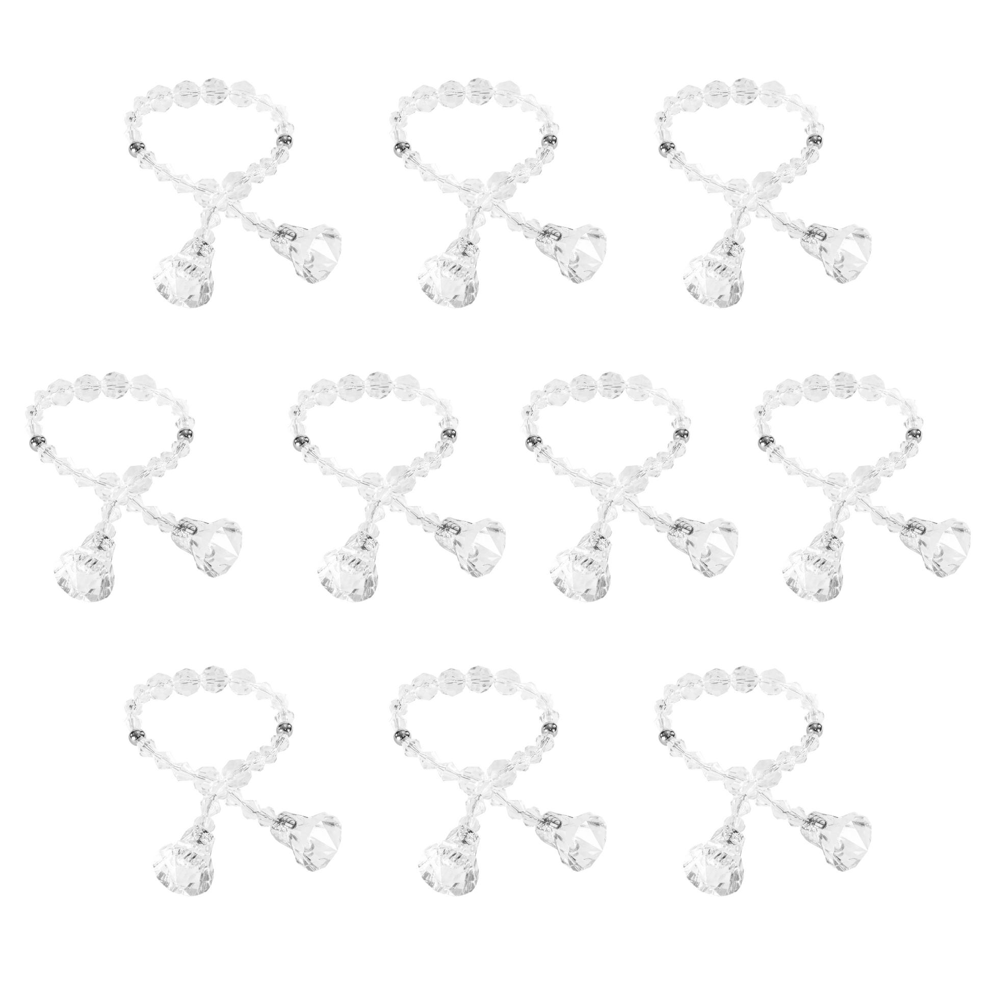 10 pc/pk Acrylic Crystal Beads Napkin Ring Strand