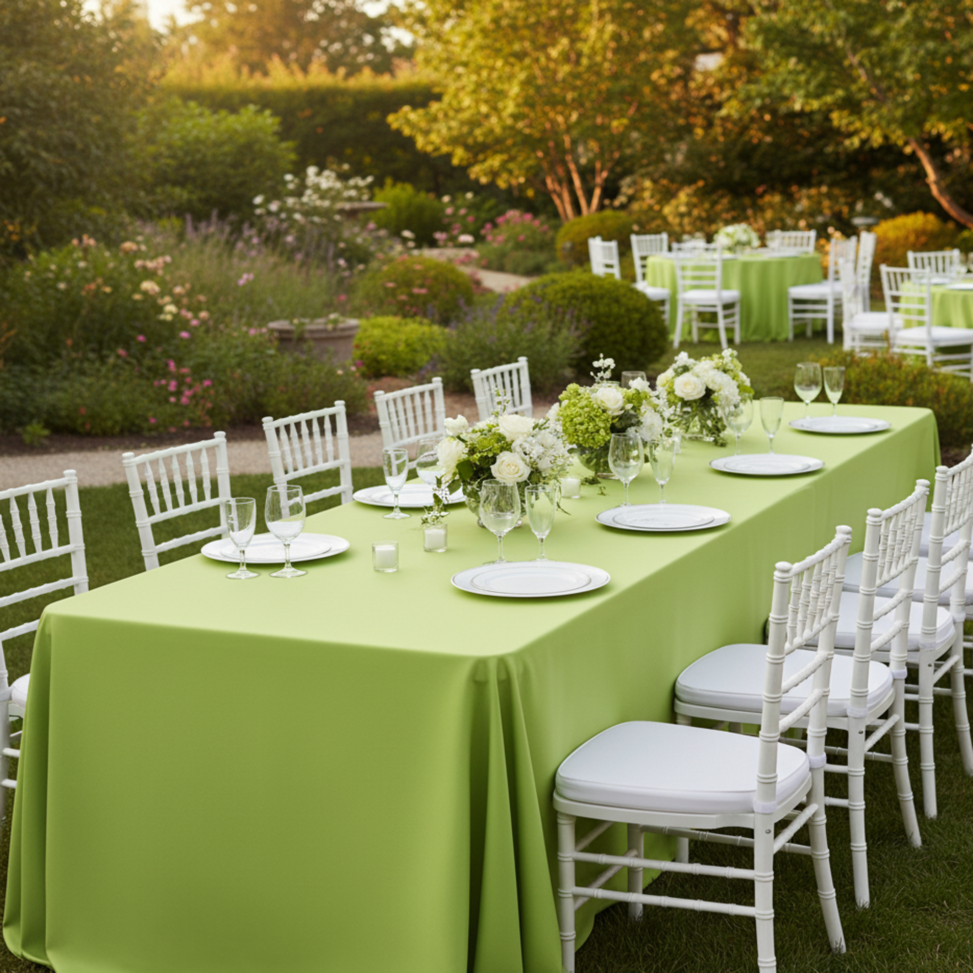 Apple Green Tablecloth Garden Party Lifestyle