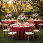Apple Red 132 Round Satin Tablecloth – Outdoor Wedding Reception
