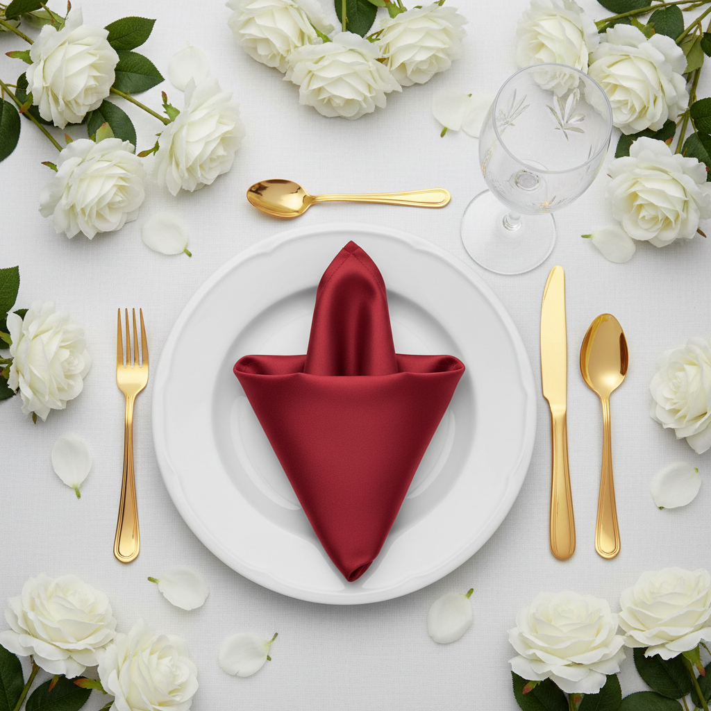 Apple Red Napkin - Flatlay Marble