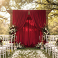 Apple red velvet fabric outdoor wedding backdrop