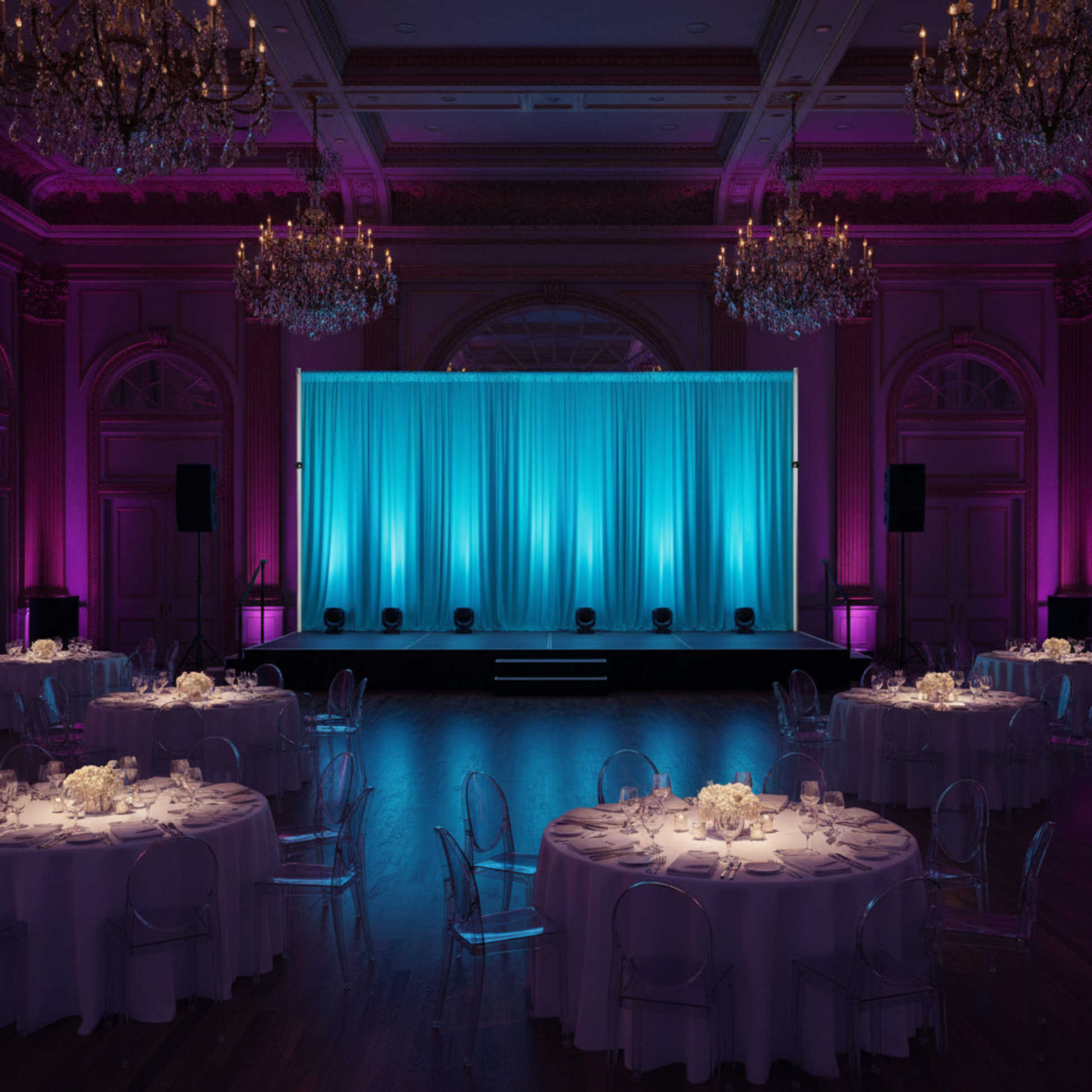 Aqua Blue 10FT Spandex Backdrop – Indoor 
