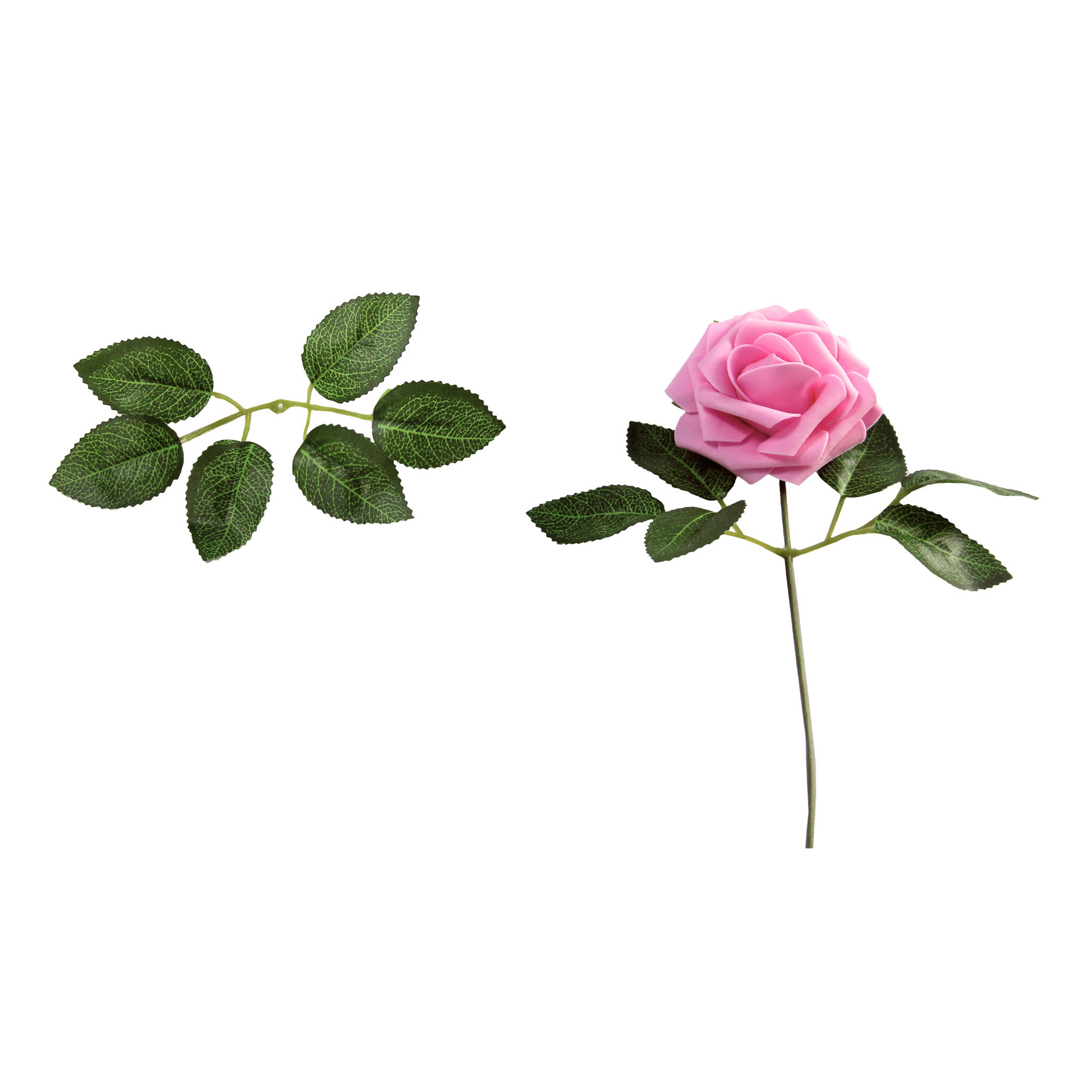 Artificial DIY Foam Rose Stems (50 Pcs) in Pink | Wedding | Event | Wholesale by CV Linens