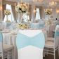 Baby Blue Ruffled Spandex Chair Band – Indoor Wedding
