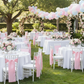 Baby Shower Outdoor – Pink Taffeta Chair Sash