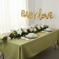 60"x120" Rectangular Premium Polyester Tablecloth Moss Green Baby Shower Table Setting