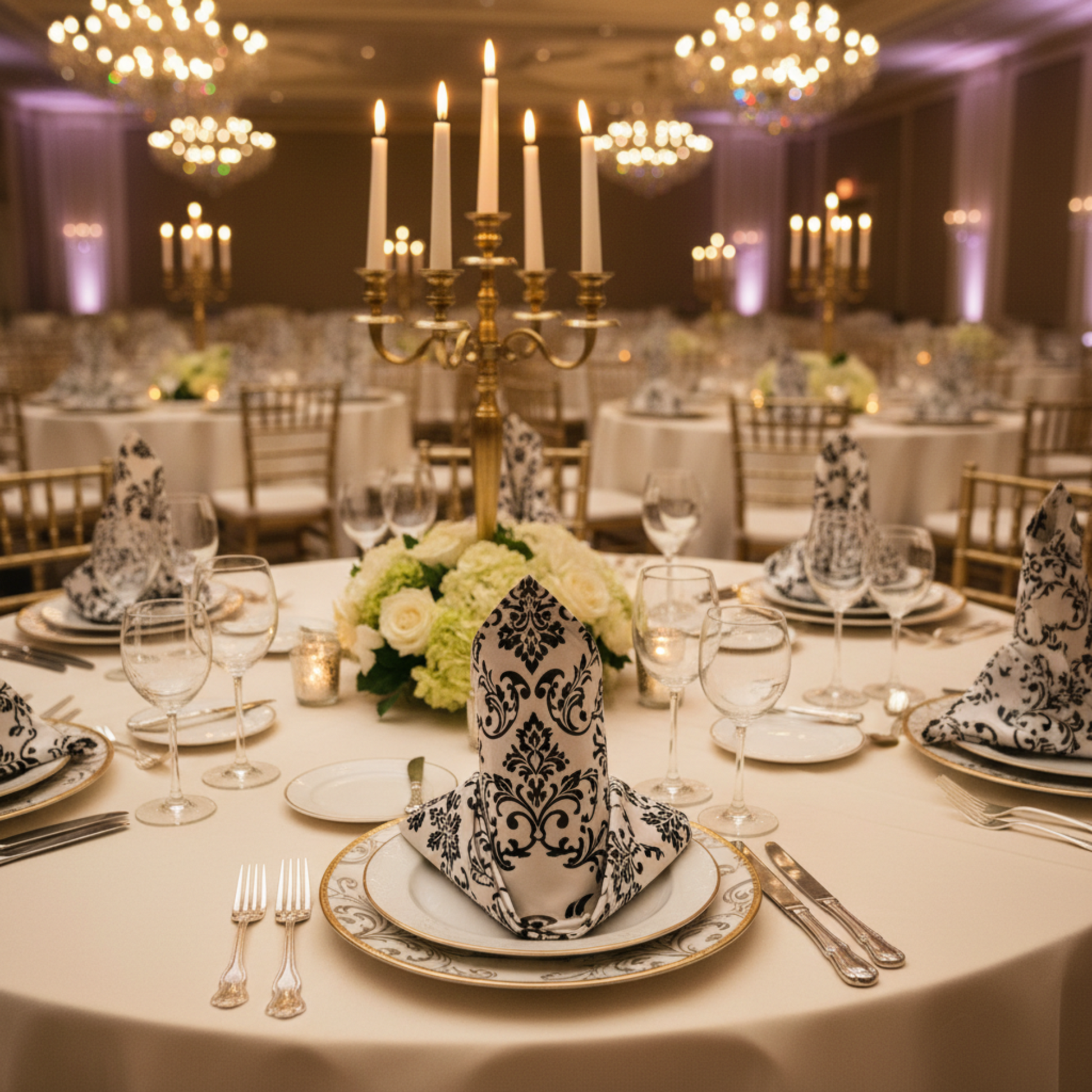 Ballroom Damask Napkin Lifestyle