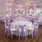 Ballroom Wedding with Victorian Lilac Satin Standard Chair Sash on a Chiavari chair 