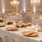 Banquet hall close-up matched gold charger
