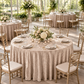Beige velvet tablecloth at a conservatory reception
