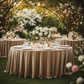 Beige Velvet Tablecloth Outdoor Wedding