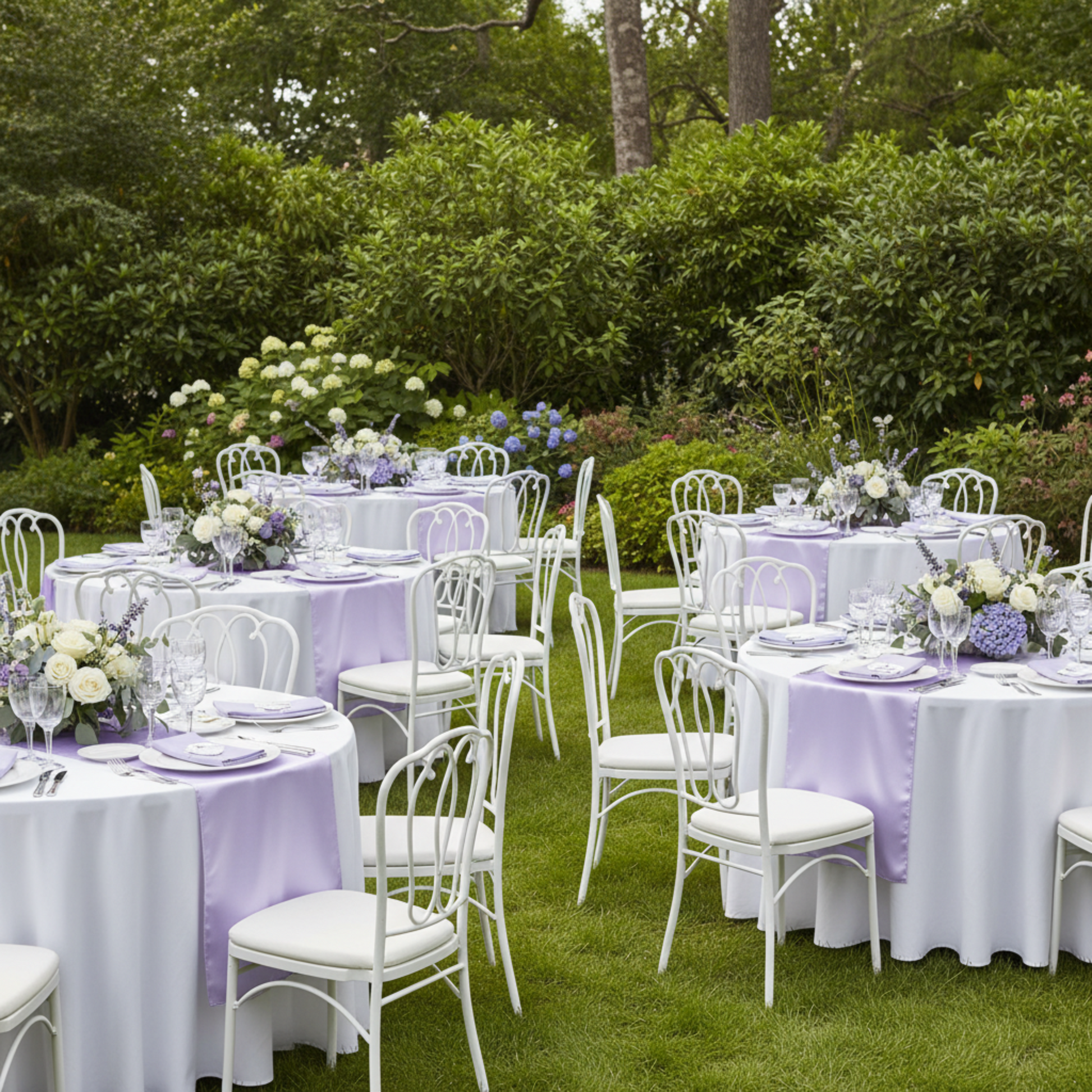 Birthday Garden Party Lavender Satin Table Runner
