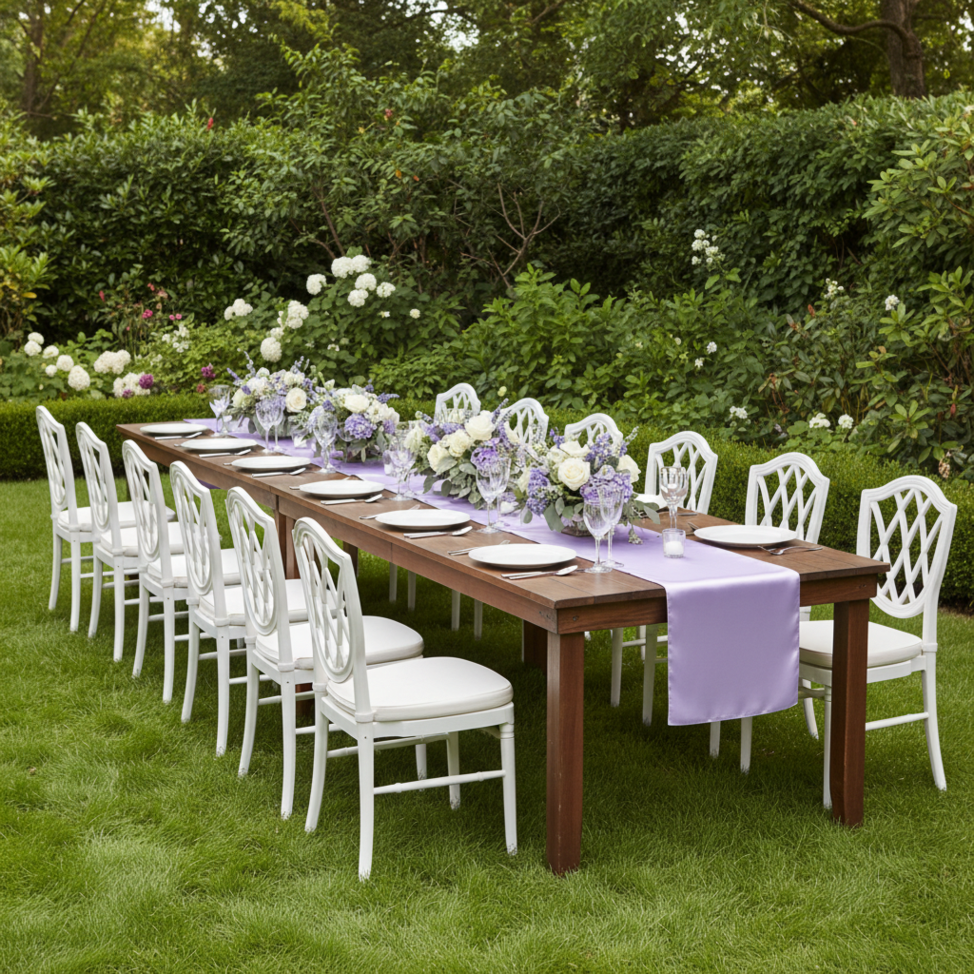 Birthday Lavender Satin Table Runner