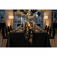 Black and Gold birthday celebration with black premium satin wrinkle resistant rectangular tablecloth