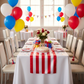 Birthday Party Lifestyle Red Stripe Satin Table Runner