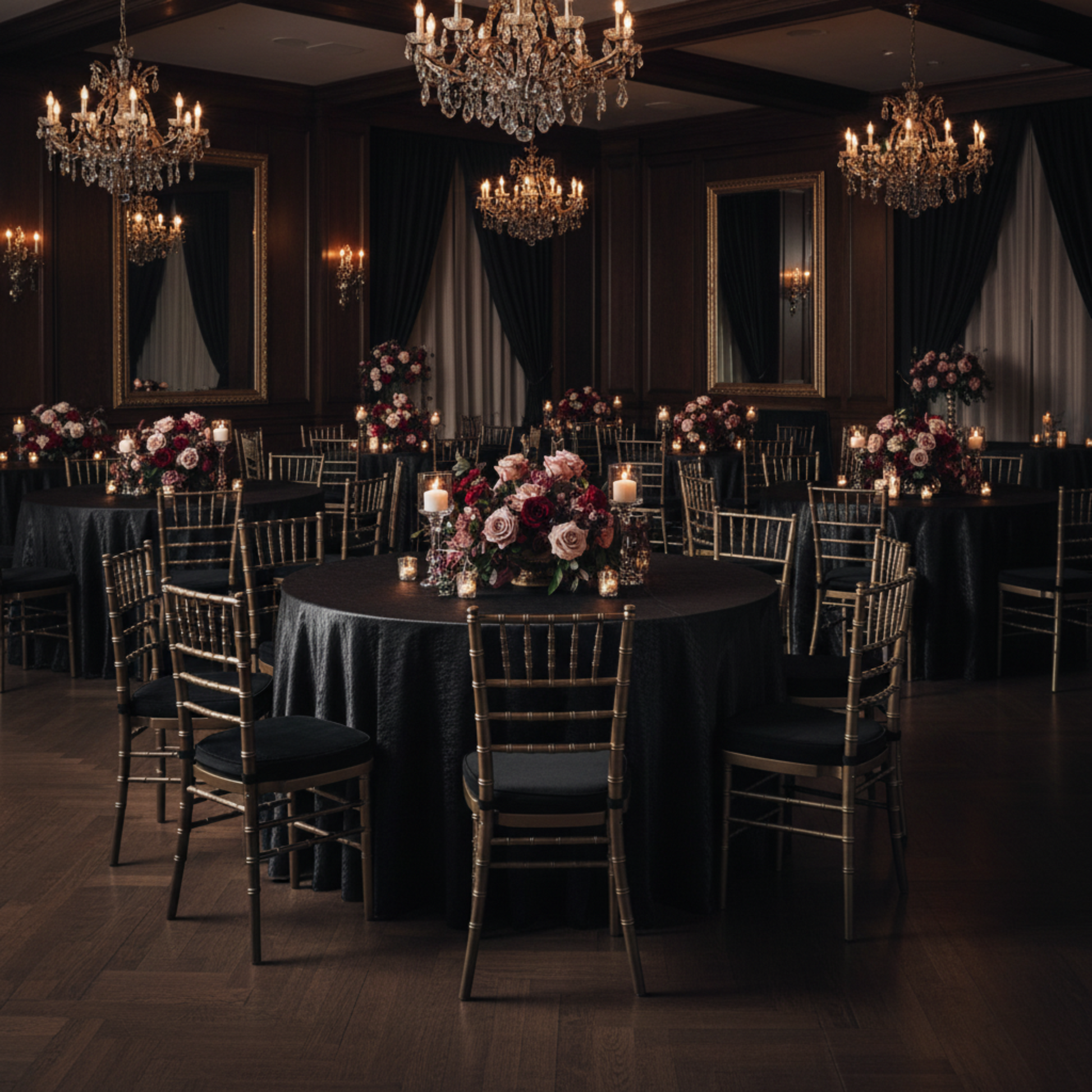 Black 132 Round Crinkle Shimmer Tablecloth – Indoo