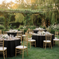 Black 132 Round Crinkle Shimmer Tablecloth – Outdoor