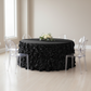 14ft Gathered Lamour Satin Table Skirt - Black.