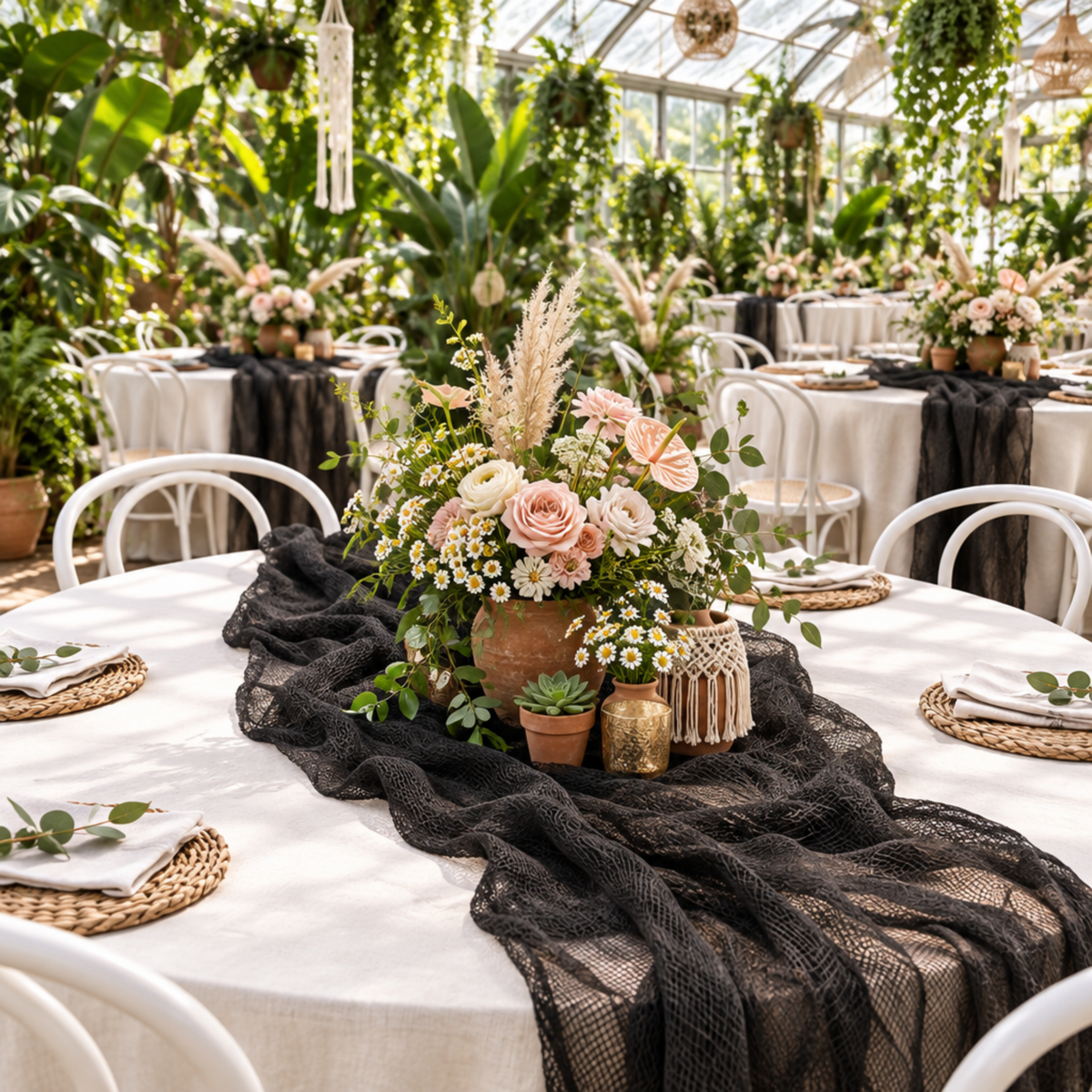 Black Cheesecloth Runner – Greenhouse Boho
