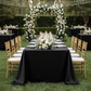 Black Lamour Satin 90x132 Rectangular Tablecloth Outdoor Reception