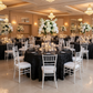 Black Petal Circle Taffeta 120 Round Tablecloth– Indoor Wedding Reception
