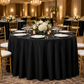 Black panama tablecloth in a gala ballroom