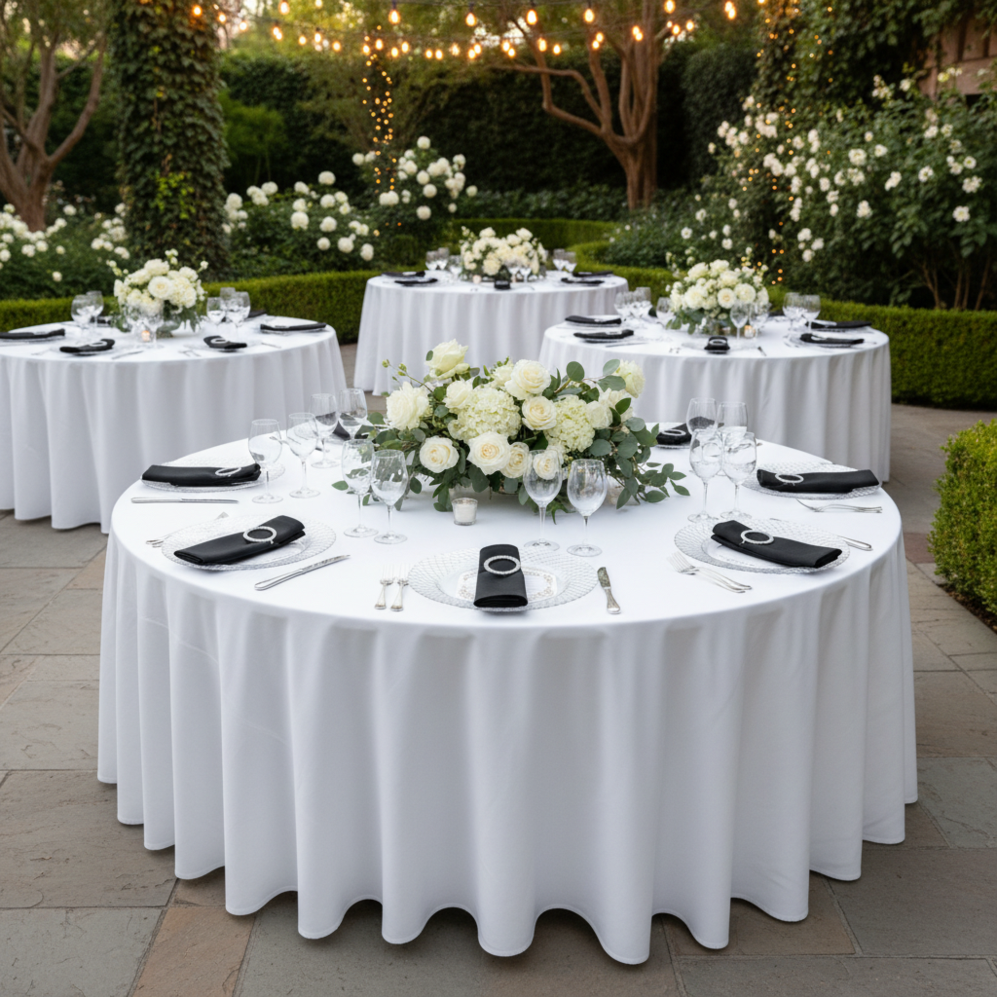 Black Premium 17x17 Polyester Napkin – Outdoor Wedding Reception