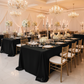 Black Satin 90x156 Rectangular Tablecloth – Indoor Wedding Reception