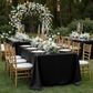Black Satin 90x156 Rectangular Tablecloth – Outdoor Wedding Reception