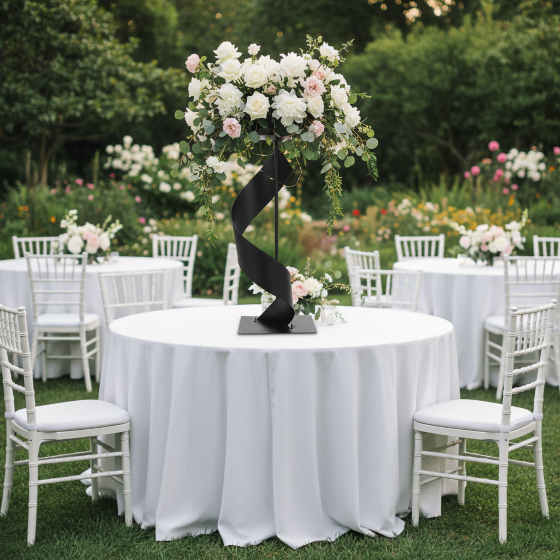 Black Spiral Stand – Outdoor Wedding