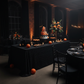 Black Square Pedestal Cake/Dessert Display Stands 5 pcs/set.