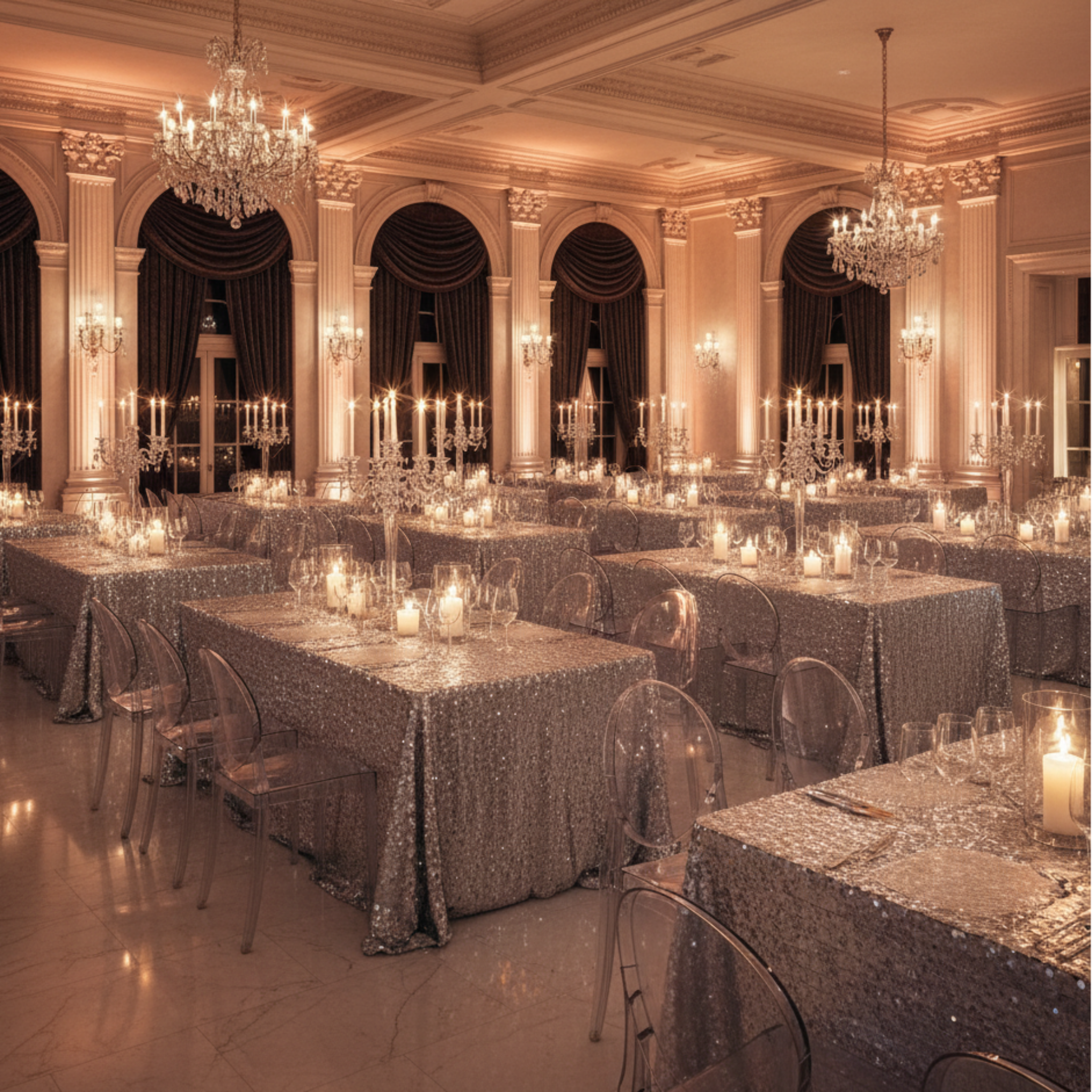 Black-Tie Hall Matching Tables