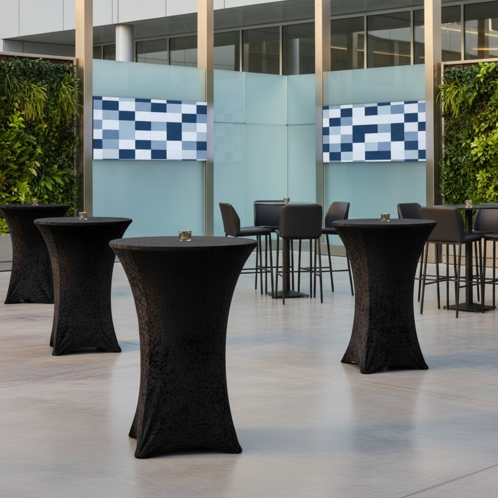 Outdoor Event Black Velvet Spandex 