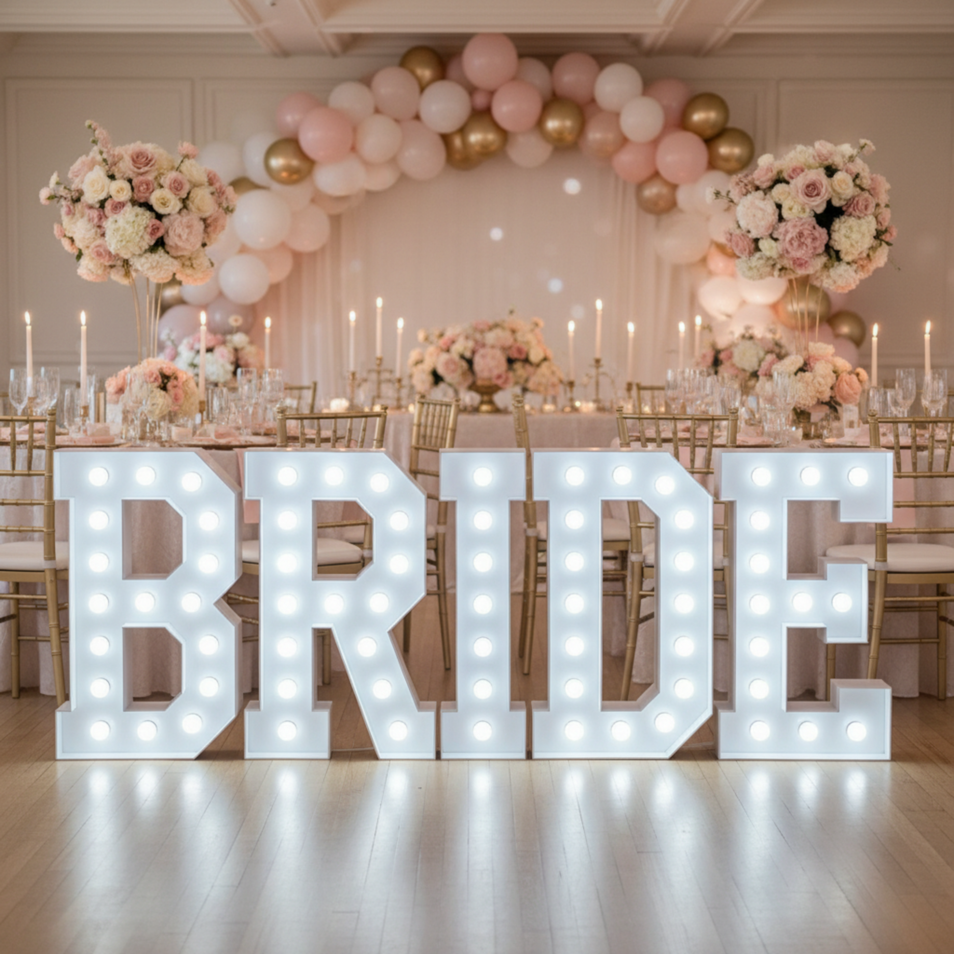 BRIDE – 4ft Tall LED Marquee Letters Bridal Shower