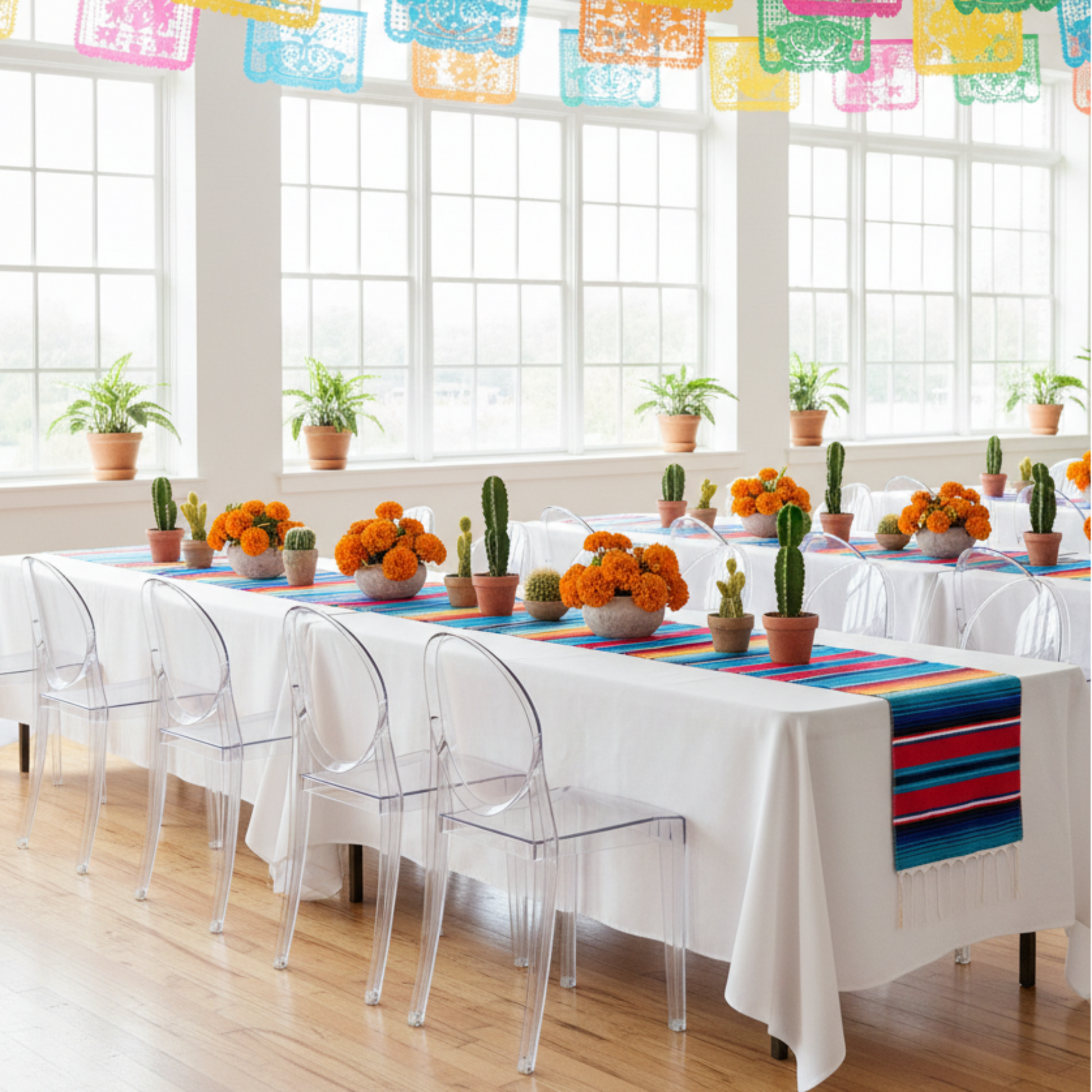 Bright Indoor Hall – Serape Table Runner