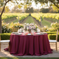 Burgundy Lamour Satin 120 Round Tablecloth Wedding Reception