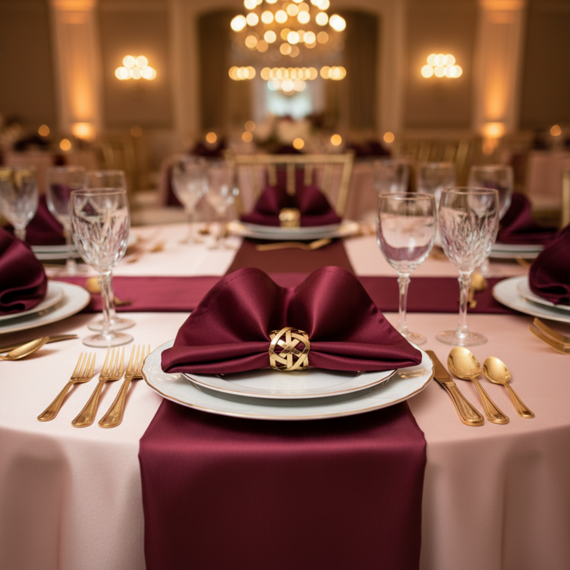 Burgundy Lamour Satin Napkin 