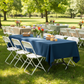Casual Outdoor Picnic Front Angled Navy Blue Tablecloth