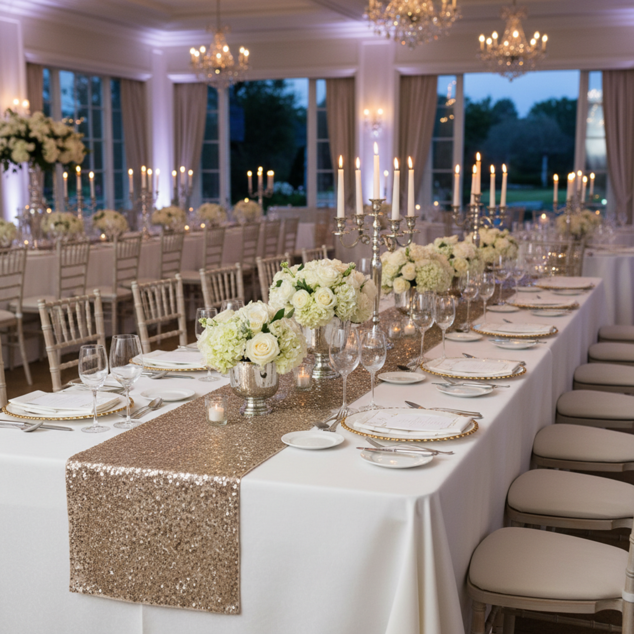 Champagne Sequin Table Runner