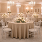 Champagne 120 Round Pintuck Tablecloth Indoor Wedding Reception