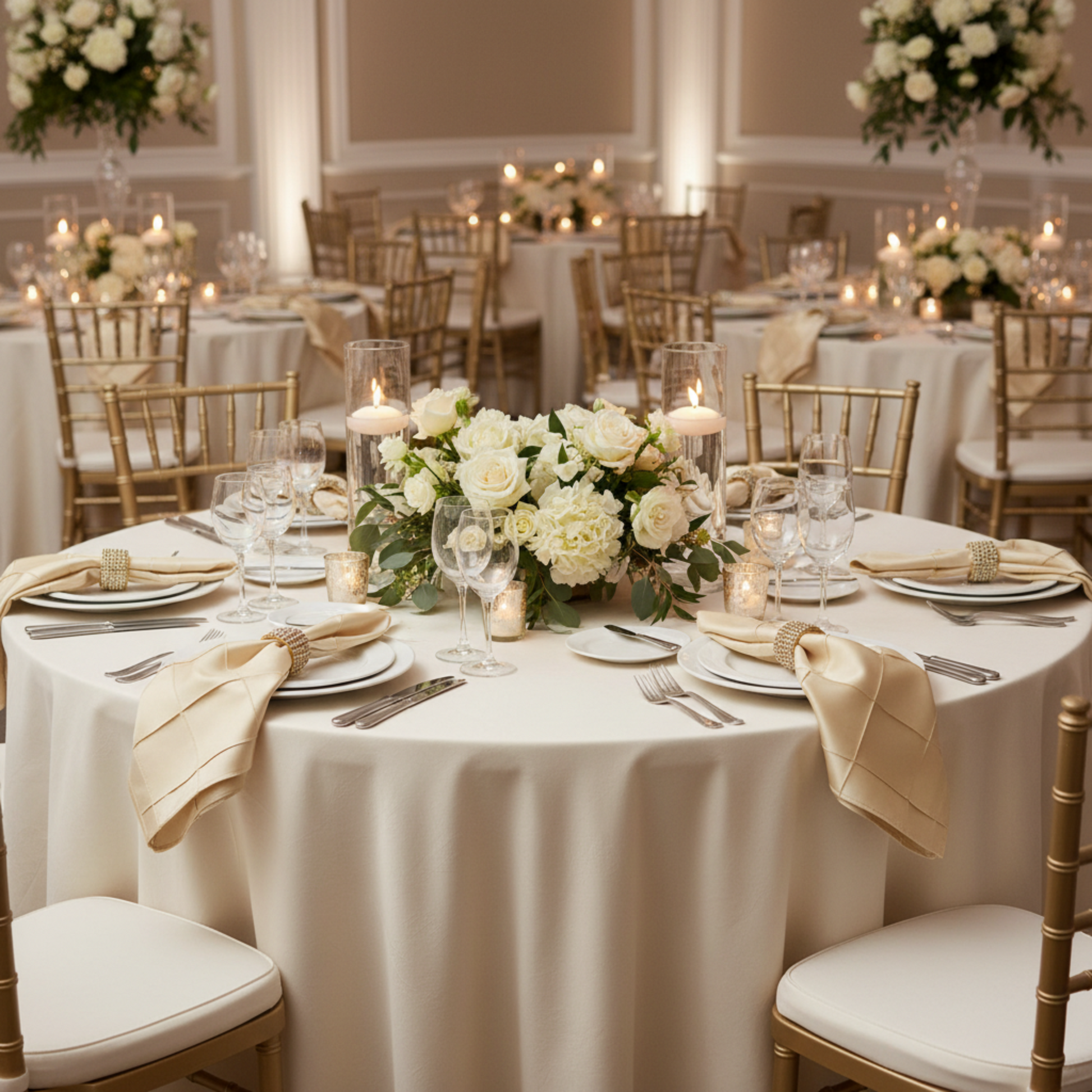 Pintuck Napkin - Soft Knot - Indoor Wedding