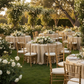 Champagne 120 Round Pintuck Tablecloth Outdoor Wedding Reception