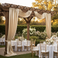Champagne Satin Drape – Outdoor Pergola