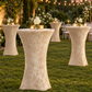 Champagne Velvet Cocktail Table Cover - Garden