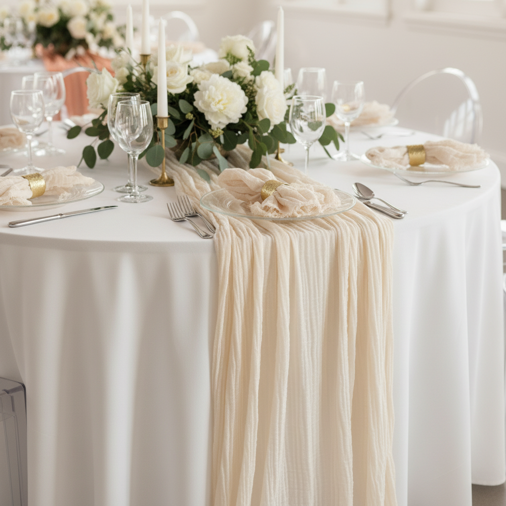 Cheesecloth Gauze Linen Napkin 20"x20" (5pc/pk) - Champagne.