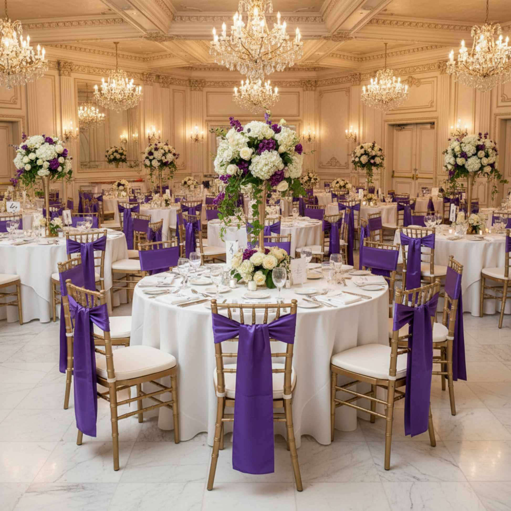 Chiavari Chairs Purple Satin Sash
