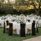 5pcs Pack of Chiffon Chair Sashes/Ties 19" x 72" - Black in Outdoor Reception.