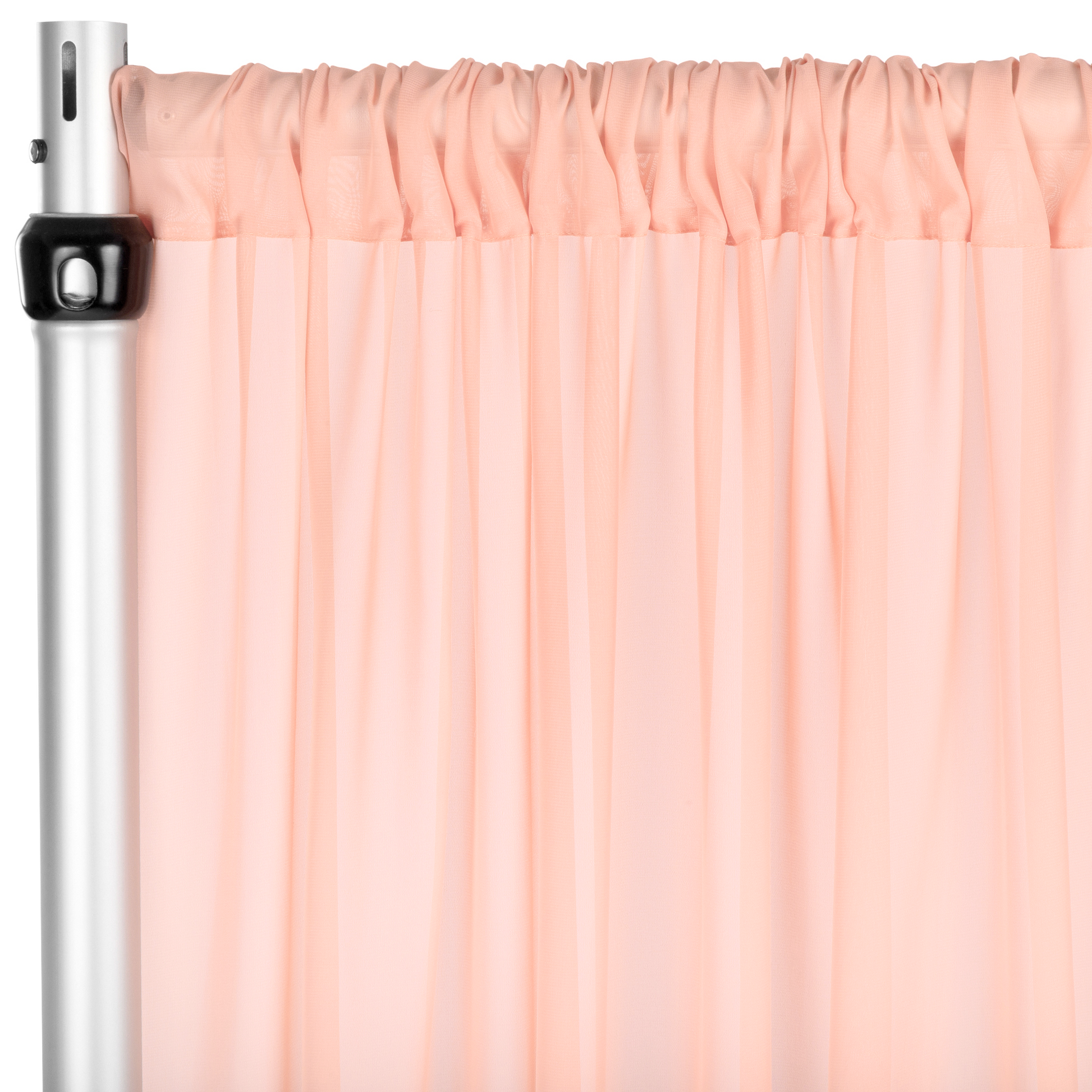 Chiffon Curtain Drape 14ft H x 58" W Panel - Blush/Rose Gold