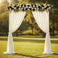 Chiffon Curtain Drape 14ft H x 58" W Panel - Ivory with Rose Bushes.
